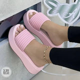 Slippers Women for Summer No-Slip Upper Heels Shoes Slipper Platform Ladies Beach Shoes Casual Flip Flops Zapatos