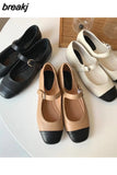Women's Leather Shoes Heels Woman Party Elegant Mary Janes 2023 New Fashion Summer Luxury Platform Shoes Ladies