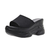 Slippers Soft Luxury Slides Platform Slipers Women Heeled Mules On A Wedge Comfort Designer Summer 2023 High Flat