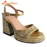 Platform Chunky Heels 2023 Summer Woman Sandals Great Quality Lady Office Sexy Party Woman Wedding Shoes