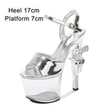 Shoes Pole Dance High Heels Sexy Women Shoes Transparent Sandals Women Wedding Dress 2023 Pistol Heel Female