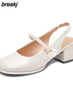 Janes Chunky Platform Shoes for Women 2023 Designer Luxury Summer Pumps Chic and Elegant Sandals Girls Fashion Round