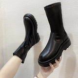Flat Thigh High Boots Platform Women Slim Thick Sole Over The Knee Boots Women Shoes Black Winter Long Boots