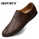 Leather Men Casual Shoes Luxury Brand 2021 Mens Loafers Moccasins Breathable Slip on Lazy Driving Shoes Plus Size