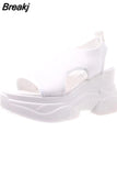 Straps Espadrilles Platform Clogs Wedge Female Shoe 2023 Women's Open Toe Increasing Height High Heels Muffins shoe