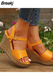 for Women 2023 Hot Sale Peep Toe Women's Sandals Summer Fashion Wedge Sandals Casual Daily Sandals Ladies Zapatos