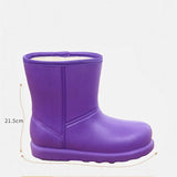 Boots Women Waterproof Work Shoes for Girls Mid-calf Water Shoes Winter Plush Warm Rain Boots with Fur EVA Anti Slip