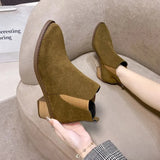 Winter New Round Head Solid High Heels Women's Outwear Large Size Warm and Comfortable Short Boots Fashion Boots