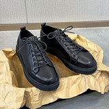 Breakj Leather Shoes Male British Casual Suit Shoes Youth Versatile Black Small Leather Shoes Korean Version Trend Retro