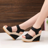 Shoes 2023 Hot Sale Fashion Peep Toe Women's Sandals Summer Women Wedges Sandals Party Dress Platform High Heel