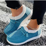 New Winter Cotton Shoes Plush Thickened Warm Single Shoes Large Size 43 Cotton