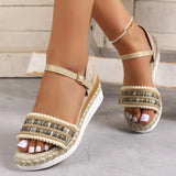 Women's Wedges Espadrilles Sandals Summer 2023 Non Slip Platform Roman Sandals Woman Lightweight Casual Walking Sandalias