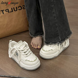 New Casual Canvas Platform Korean Khaki green Women's Sneakers Lolita Sports Shoes Tennis Flat Vulcanize Running