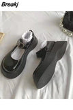Women's Shoes Platform Autumn Oxfords Female Footwear Clogs Fall Retro Leather Dress Summer Fabric Mary Janes Basic Rome