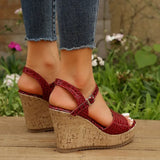 for Women 2023 Hot Sale Peep Toe Women's Sandals Summer Fashion Wedge Sandals Casual Daily Sandals Ladies Zapatos