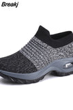 Women Casual Shoes Fashion Cushioned Wedge Sneakers Walking Sports Shoes Mesh Platform Female Running Shoes Zapatillas De