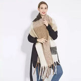 Shipping 2023 Winter Plaid Vintage Scarf Women Men Preppy Scarves Warm Pashmina Foulard Bufanda Male Mujer Thick Wrap