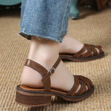 Gladiator Sandals Women Buckle Strap Rome Summer Casual Lady Flat