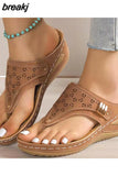 Women Sandals Soft Heels Summer Shoes For Women Wedge Sandals Summer Flip Flops Women Slippers Heeled Sandals Zapatos