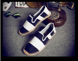 Flat Heels Men Linen Male Espadrille Fisherman Shoes Men Flats Plimsolls Striped Canvas Men Casual Shoes