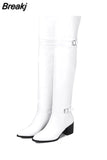 Big Size 33-48 2023 High Quality Shoes Woman Over The Knee Boots Female Square Heels Shoes Women Long Boots Woman