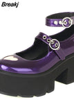 Wedges Mary Janes For Women Pumps 2023 Spring Summer Brand New Gothic Style Comfy Women Office Lady Shoes Big Size