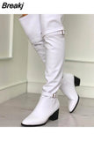 Big Size 33-48 2023 High Quality Shoes Woman Over The Knee Boots Female Square Heels Shoes Women Long Boots Woman