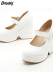 New Platform Pumps Woman Mary Janes Shoes 2023 Spring High Platform Sweet Comfy Office Lady Woman Pumps Shoes Big Size