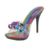 Women Slippers Popular Fashion Summer Women Mules Casual Female Shoes Pumps High Heels 11CM Peep Toe Slipper Stilettos