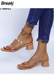 Slippers Transparent High Heels Sandals Mules Pumps Clear Women Sexy Open Toe Slides Woman Party Shoes