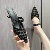 Pointed Toe Mules Fashion Women Slippers Casual Women's Shoes Women High Heels Elegant Ladies Outdoor