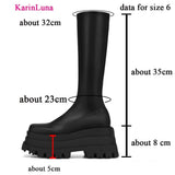 Gothic Style Motorcycle Boots Vampire Cosplay Knee-high Boots 2023 Winter Street Cool Punk Comfy Women