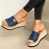 Wedges Slippers Platform High Heels Women Slipper Ladies Outside Shoes Basic Wedge Slipper Flip Flop