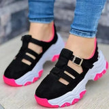Autumn New Women's Fashion Hollow Designer Thick-soled Wedge Sports Shoes Outdoor Casual Walking Women's Vulcanized