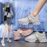 Shoes Female Fall 2023 New Breathable Korean Sneakers Ins Thick Platform Student Running Women's