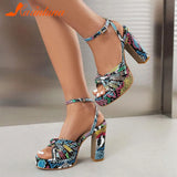 Platform Chunky Heels Sandals 2023 Brand New Spring Summer Fashion Ankle Strap comfy Walking Office Lady Woman