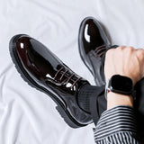 Breakj 2023 Men's Shoes Business Dress Men's Leather Wedding Shoes Derby Shoes