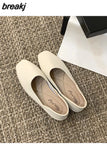 Shoes Women Female Ballet Square Toe Flat Heels Brand Shoes Slip On Casual Loafers Soft Moccasins Female Zapatillas