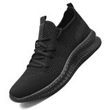 Men Running Shoes Breathable Lac-up Sport Shoes Lightweight Comfortable Walking Sneakers Black Tenis Masculino Zapatillas