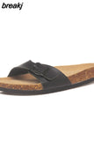 2023 New Fashion Summer Outside Cork Slipper Women Casual Beach Mixed Color Slides