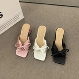 Women Sandals Slippers High Heels Luxury Designer Black Chunky Heel Casual Shoes Pumps Party Wedding Pink White