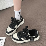 Shoes Women's Sneakers New Muffin Thick Bottom Khaki Black White Color Matching Fashion Women's Shoes Casual Sports