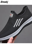 Mesh Breathable Loafers Fashion Casual Men's Sneakers Comfortable Walking Shoes Slip-on Thick Bottom Work Shoes 2023