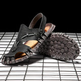 new Baotou cross border large men's Handmade casual sandals non slip outdoor beach vacation dual purpose