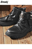 High Boots for Men Spring Casual Chelsea Boots for Men Motorcycle Boots Waterproof Rubber Sports Shoes Botines