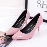 Size Women's Pumps Pointed Toe Patent Leather High Heels Dress Shoes White Wedding Shoes Thin Heels Basic Pump Red
