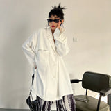 Elegant White Blazer For Women Notched Collar Long Sleeve Solid Minimalist Spring Blazers Female Fashion