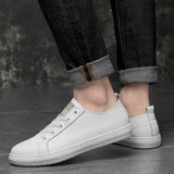 Men Casual Shoes genuine leather fashion Spring Autumn Trend Sneakers outdoor Leisure Flat Shoes men oxfords white shoes for