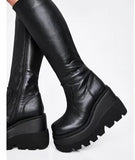 Ladies High Platform Boots Fashion Zip High Heels Boots Women Wedges Shoes Woman Casual Boots Heels Plus Size