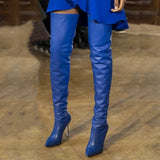 Furtado2022 Spring Women Over The Knee Stretch Boots Red Stilettos High Heels 12cm Fashion Leg Slimming Sexy Women's